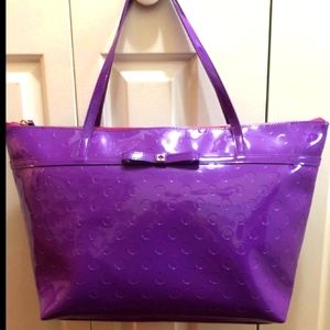 Kate Spade Violet Polkadot Vinyl shine tote 💜